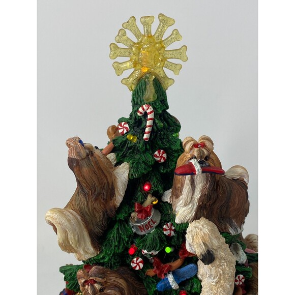 Danbury Mint Shih Tzu Christmas Tree Lighted Dog Puppy Holiday Decor Complete - Picture 9 of 16